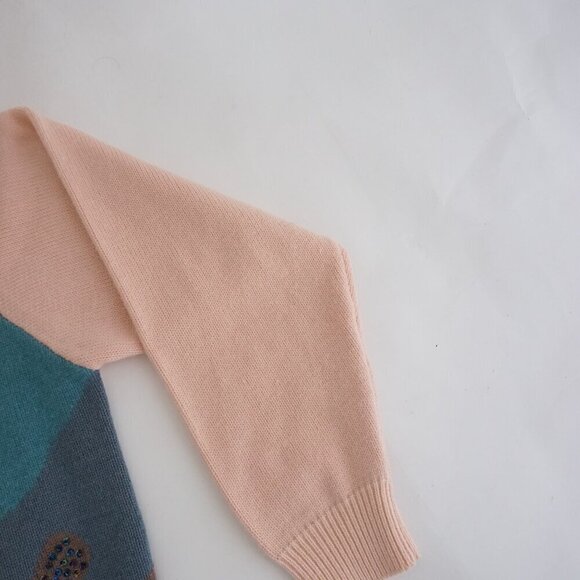 Vintage L.L. European Fashion Pink Brown 5% Angora 55% Lambswool Knit Sweater M - Picture 5 of 11